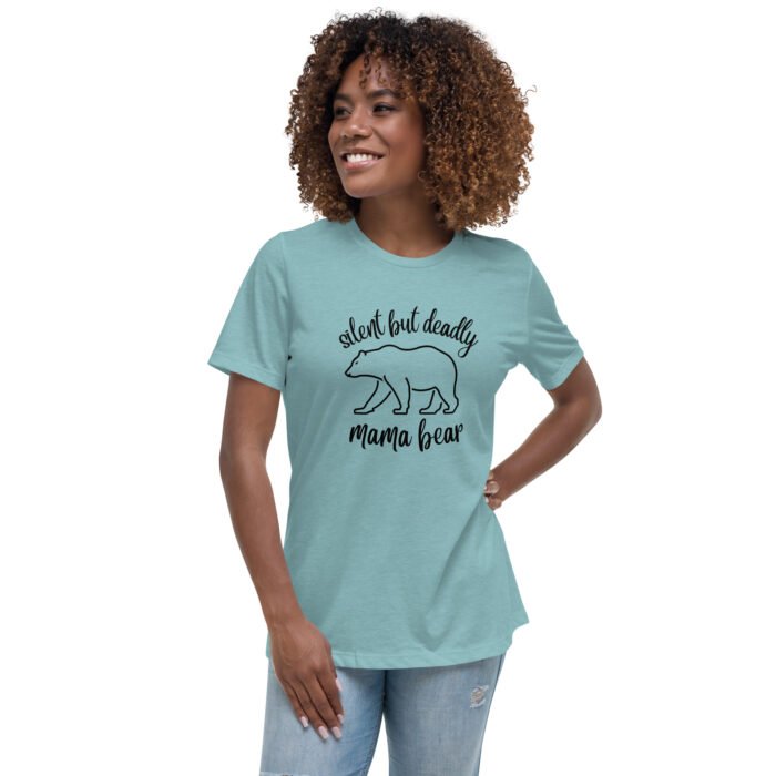 womens relaxed t shirt heather blue lagoon front 65b0352a073bc - Mama Clothing Store - For Great Mamas