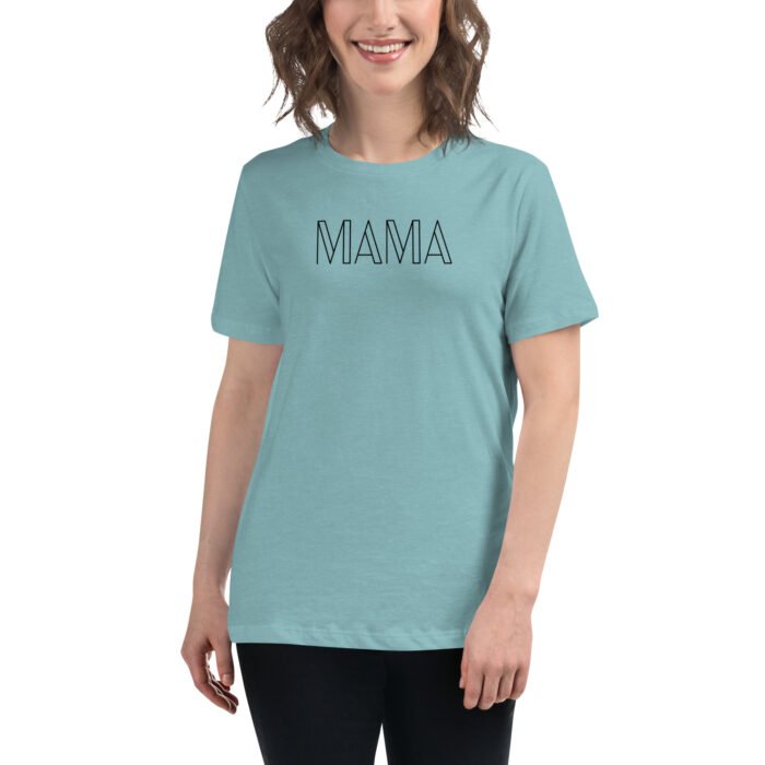 womens relaxed t shirt heather blue lagoon front 65b03f8c7d6f6 - Mama Clothing Store - For Great Mamas
