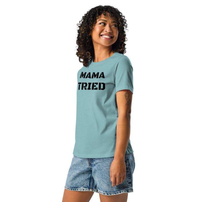 womens relaxed t shirt heather blue lagoon left front 65b9829f839ea - Mama Clothing Store - For Great Mamas