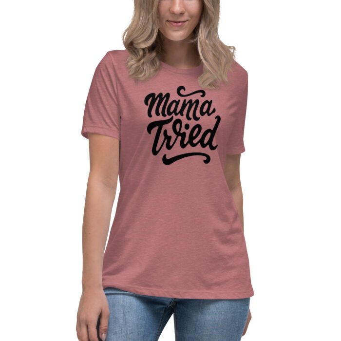 womens relaxed t shirt heather mauve front 65b98880d80f0 - Mama Clothing Store - For Great Mamas
