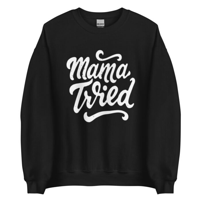unisex crew neck sweatshirt black front 65d0b4e20de0d - Mama Clothing Store - For Great Mamas