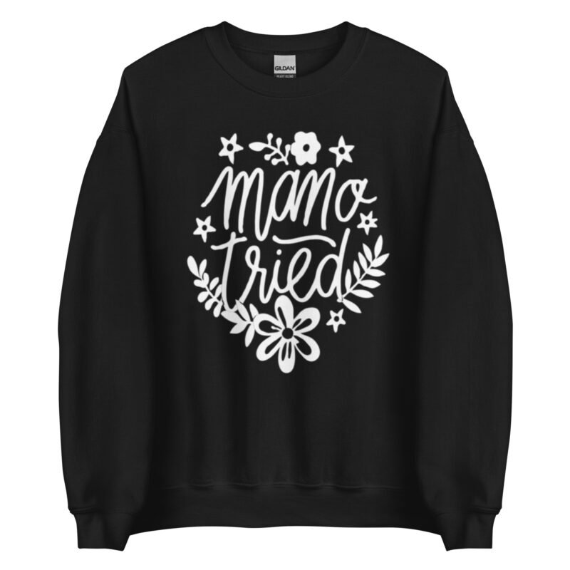 unisex crew neck sweatshirt black front 65d0b577afbcd - Mama Clothing Store - For Great Mamas