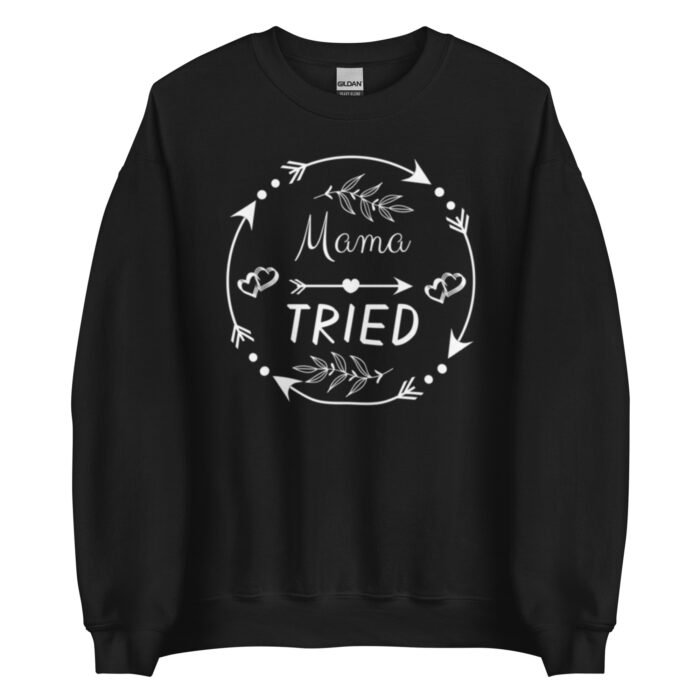 unisex crew neck sweatshirt black front 65d0b68f77579 - Mama Clothing Store - For Great Mamas