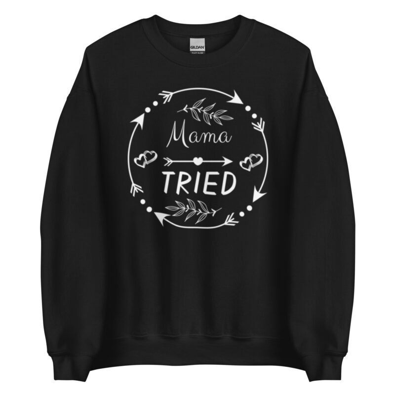 unisex crew neck sweatshirt black front 65d0b68f77579 - Mama Clothing Store - For Great Mamas