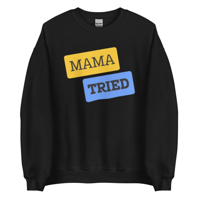 unisex crew neck sweatshirt black front 65d0ba499ef5e - Mama Clothing Store - For Great Mamas