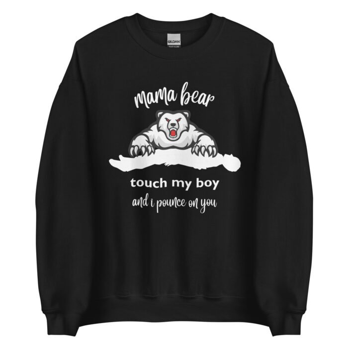 unisex crew neck sweatshirt black front 65d0cee54a6e2 - Mama Clothing Store - For Great Mamas