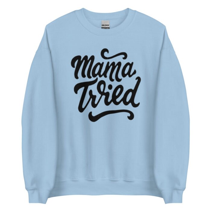 unisex crew neck sweatshirt light blue front 65d0b450a43d2 - Mama Clothing Store - For Great Mamas
