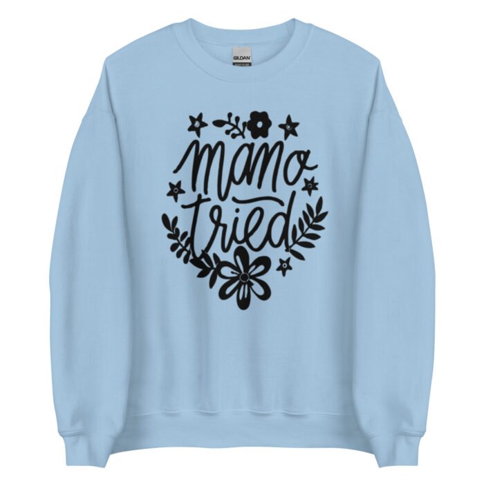 unisex crew neck sweatshirt light blue front 65d0b5ef998b6 - Mama Clothing Store - For Great Mamas