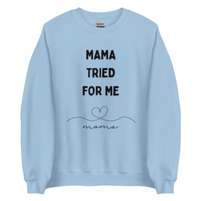 unisex crew neck sweatshirt light blue front 65d0b7b75949d - Mama Clothing Store - For Great Mamas