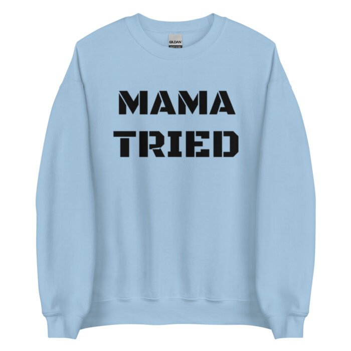 unisex crew neck sweatshirt light blue front 65d0bb3704f7c - Mama Clothing Store - For Great Mamas