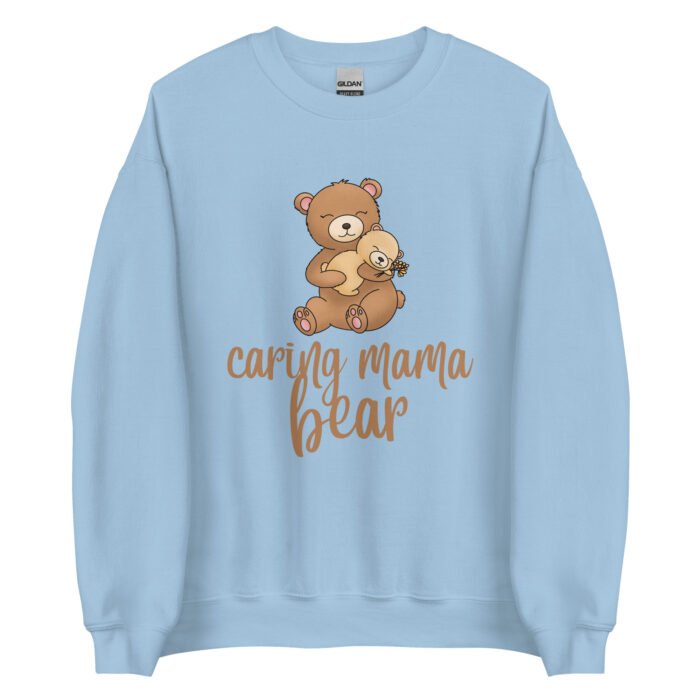unisex crew neck sweatshirt light blue front 65d0ca6849b56 - Mama Clothing Store - For Great Mamas
