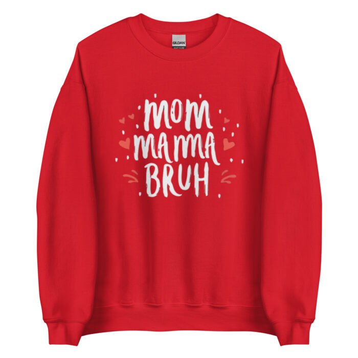 unisex crew neck sweatshirt red front 65cecd1bb00e3 - Mama Clothing Store - For Great Mamas