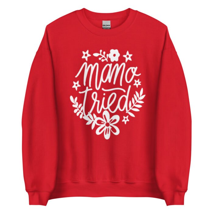 unisex crew neck sweatshirt red front 65d0b577b1b25 - Mama Clothing Store - For Great Mamas