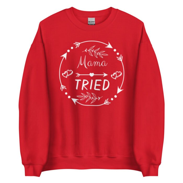 unisex crew neck sweatshirt red front 65d0b68f77b9a - Mama Clothing Store - For Great Mamas