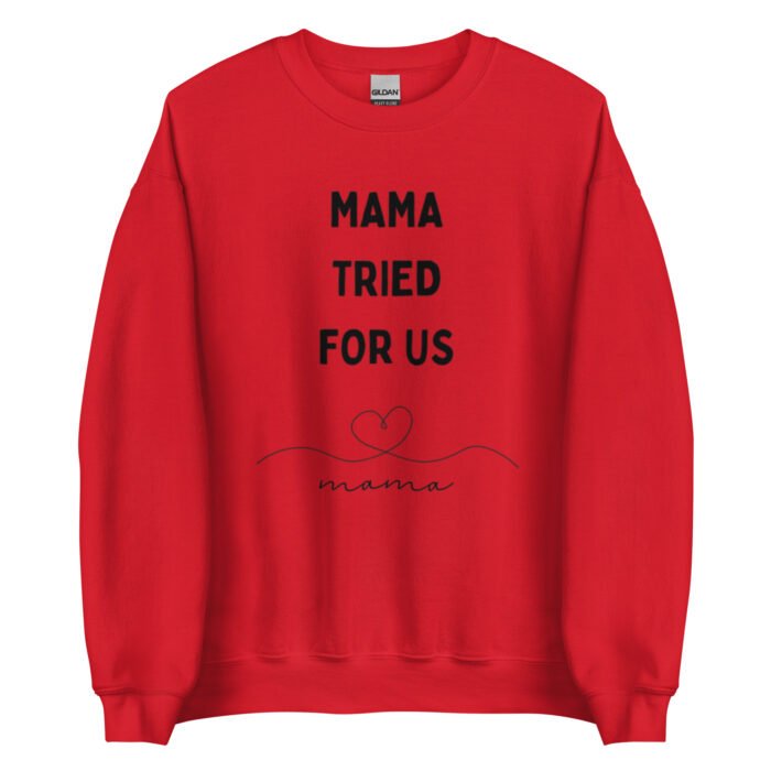unisex crew neck sweatshirt red front 65d0b993d6c97 - Mama Clothing Store - For Great Mamas