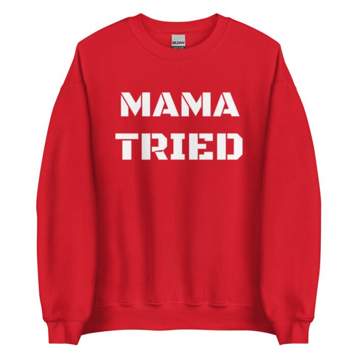 unisex crew neck sweatshirt red front 65d0bbbe6955f - Mama Clothing Store - For Great Mamas