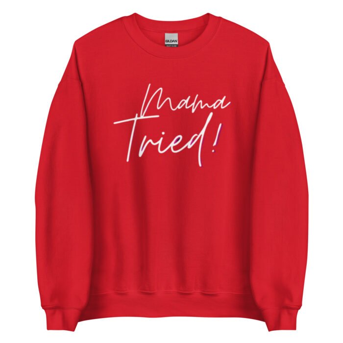 unisex crew neck sweatshirt red front 65d0bcd3a1f4a - Mama Clothing Store - For Great Mamas