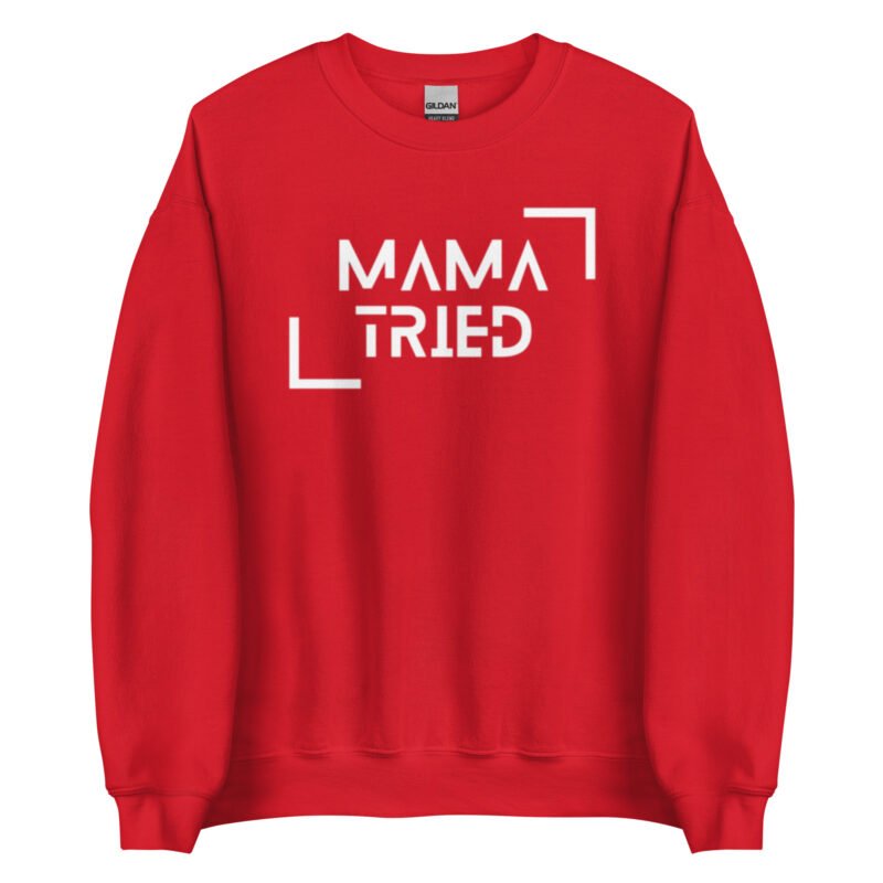 unisex crew neck sweatshirt red front 65d0be4801fba - Mama Clothing Store - For Great Mamas