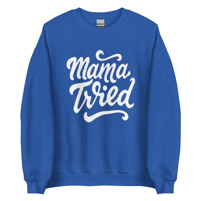 unisex crew neck sweatshirt royal front 65d0b4e21147d - Mama Clothing Store - For Great Mamas