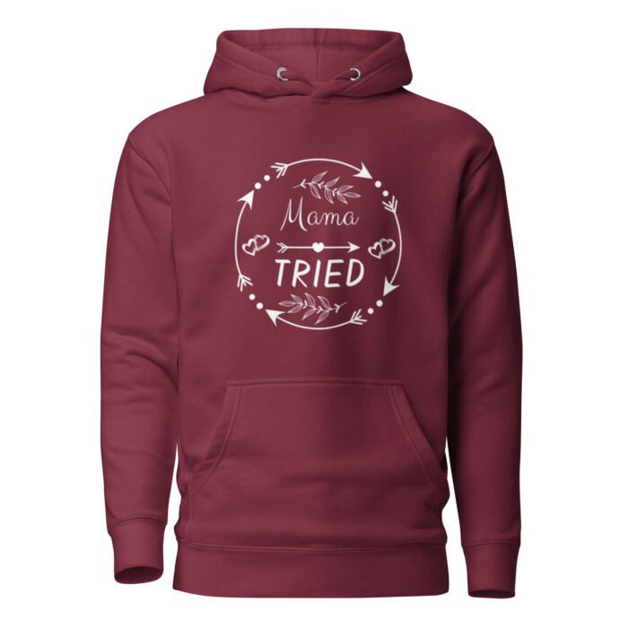 unisex premium hoodie maroon front 65dc8b2423b32 - Mama Clothing Store - For Great Mamas