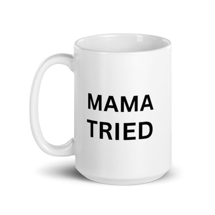 white glossy mug white 15 oz handle on left 65d9e13f97921 - Mama Clothing Store - For Great Mamas