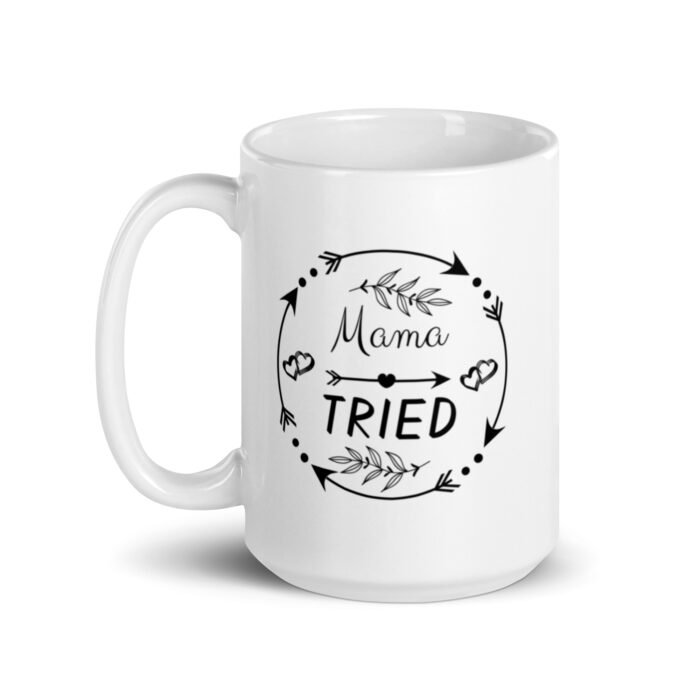 white glossy mug white 15 oz handle on left 65d9e30962f05 - Mama Clothing Store - For Great Mamas