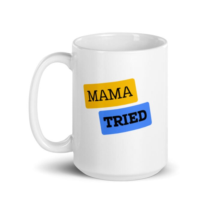 white glossy mug white 15 oz handle on left 65d9e5064d6ce - Mama Clothing Store - For Great Mamas