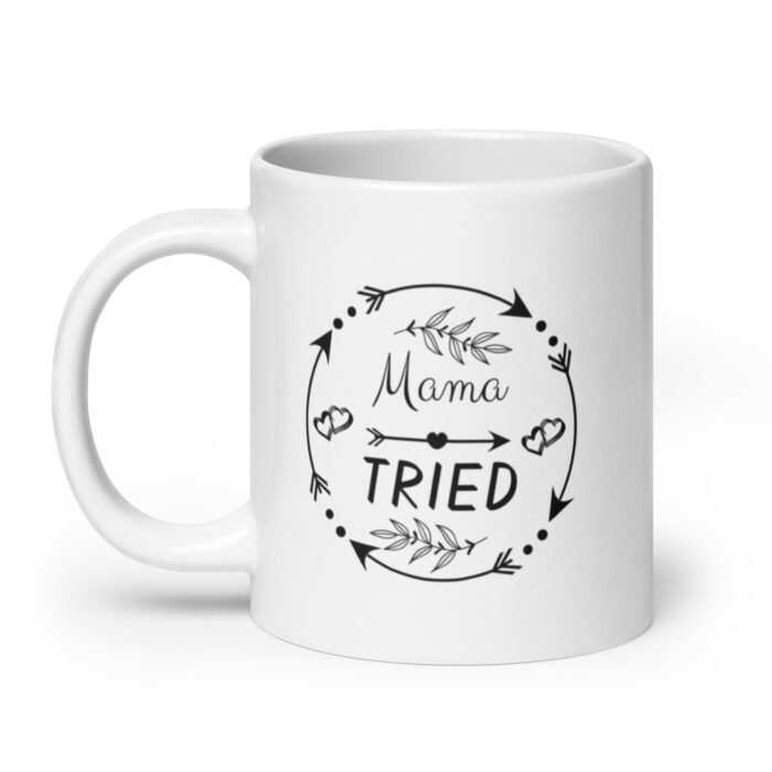 white glossy mug white 20 oz handle on left 65d9e30963064 - Mama Clothing Store - For Great Mamas