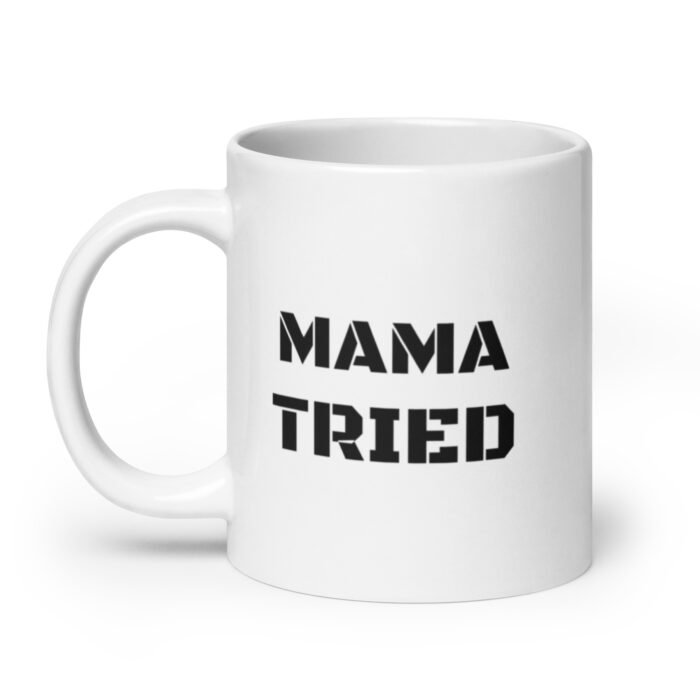 white glossy mug white 20 oz handle on left 65d9e5924c827 - Mama Clothing Store - For Great Mamas