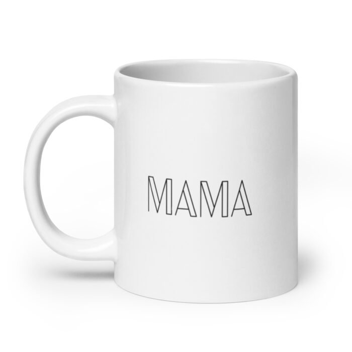 white glossy mug white 20 oz handle on left 65d9f38a644cb - Mama Clothing Store - For Great Mamas