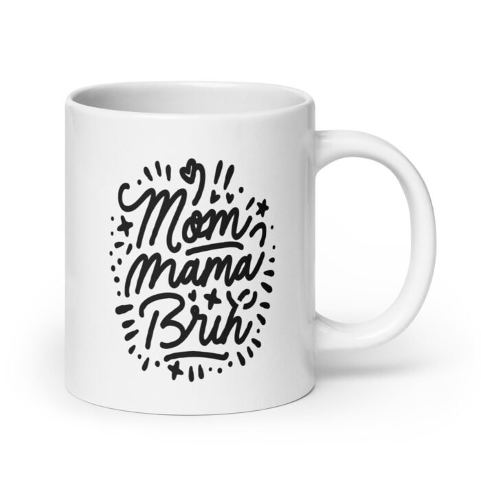 white glossy mug white 20 oz handle on right 65d9db2f33bf3 - Mama Clothing Store - For Great Mamas
