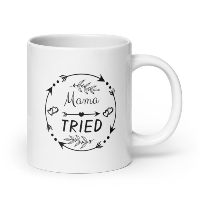 white glossy mug white 20 oz handle on right 65d9e30961f07 - Mama Clothing Store - For Great Mamas