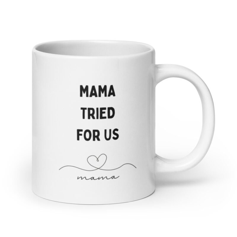 white glossy mug white 20 oz handle on right 65d9e476e1acb - Mama Clothing Store - For Great Mamas