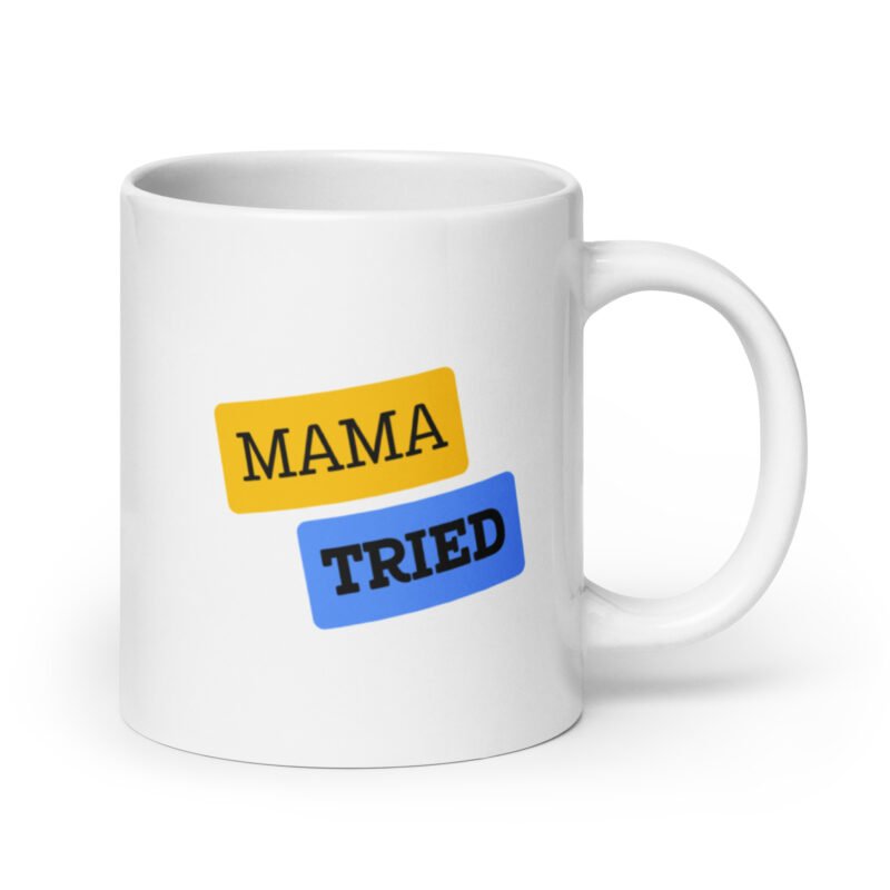 white glossy mug white 20 oz handle on right 65d9e5064c475 - Mama Clothing Store - For Great Mamas