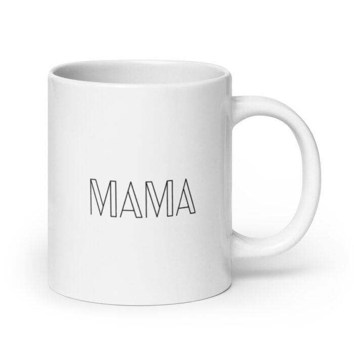 white glossy mug white 20 oz handle on right 65d9f38a634cb - Mama Clothing Store - For Great Mamas