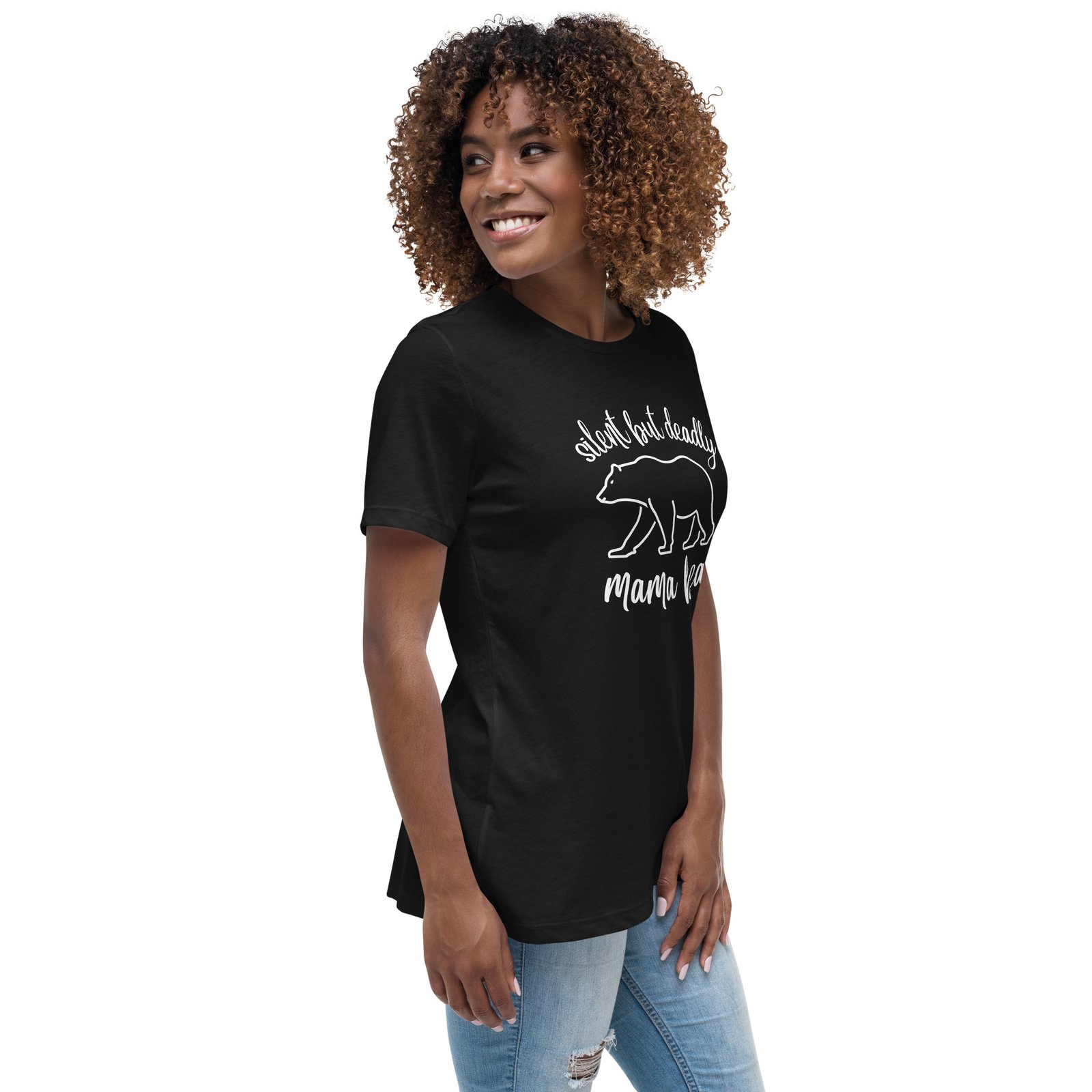womens relaxed t shirt black right front 65bbf6efd8724 - Mama Clothing Store - For Great Mamas