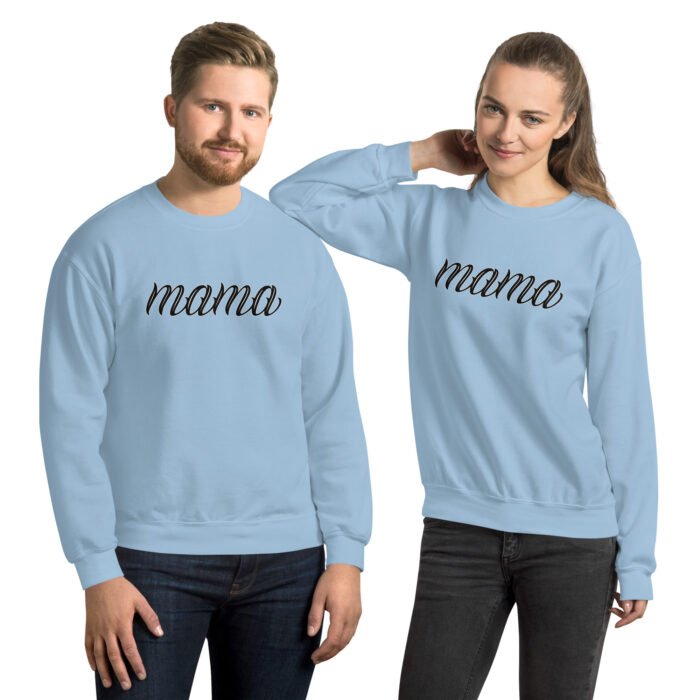 unisex crew neck sweatshirt light blue front 65e91f3551523 - Mama Clothing Store - For Great Mamas