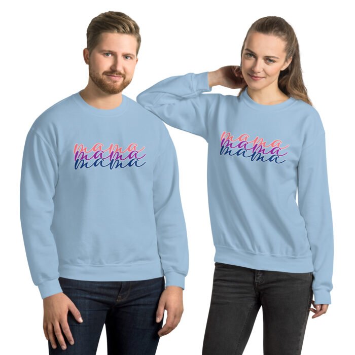 unisex crew neck sweatshirt light blue front 65ea40ed43783 - Mama Clothing Store - For Great Mamas