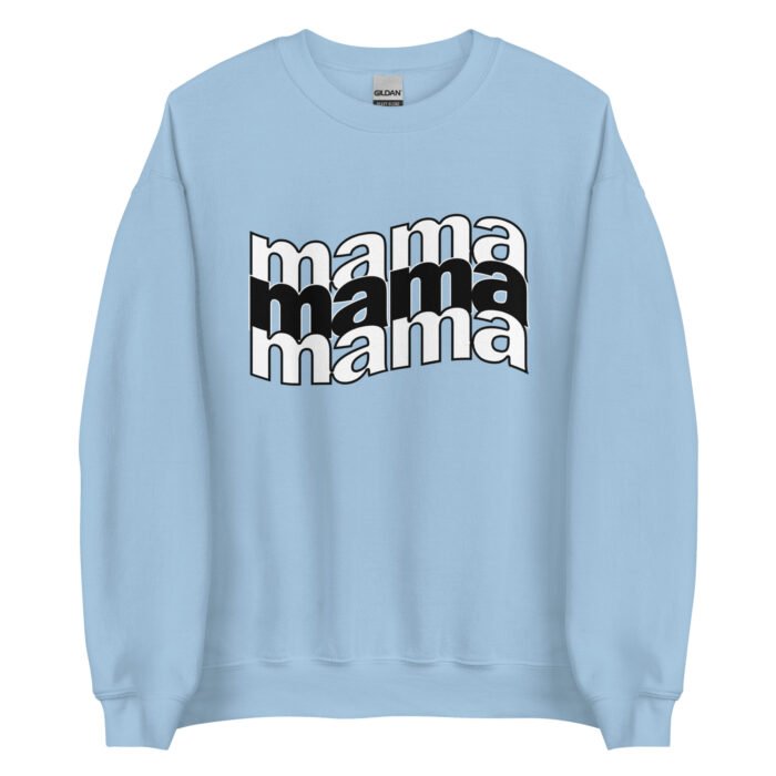 unisex crew neck sweatshirt light blue front 65ea6dca35d88 - Mama Clothing Store - For Great Mamas