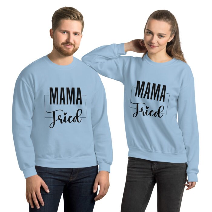 unisex crew neck sweatshirt light blue front 65f404411ce94 - Mama Clothing Store - For Great Mamas
