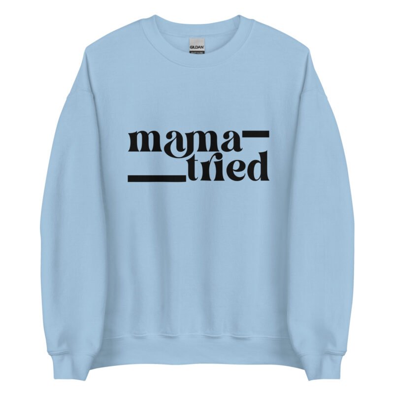 unisex crew neck sweatshirt light blue front 65f84e279ca33 - Mama Clothing Store - For Great Mamas