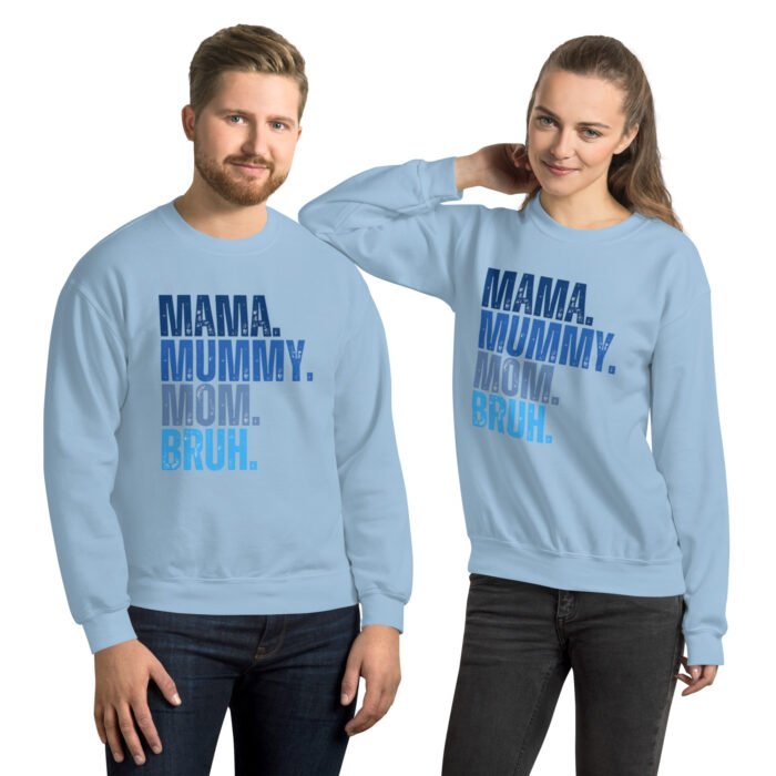 unisex crew neck sweatshirt light blue front 65fd9eace0cd6 - Mama Clothing Store - For Great Mamas