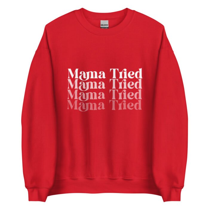 unisex crew neck sweatshirt red front 65f4517b7eb00 - Mama Clothing Store - For Great Mamas