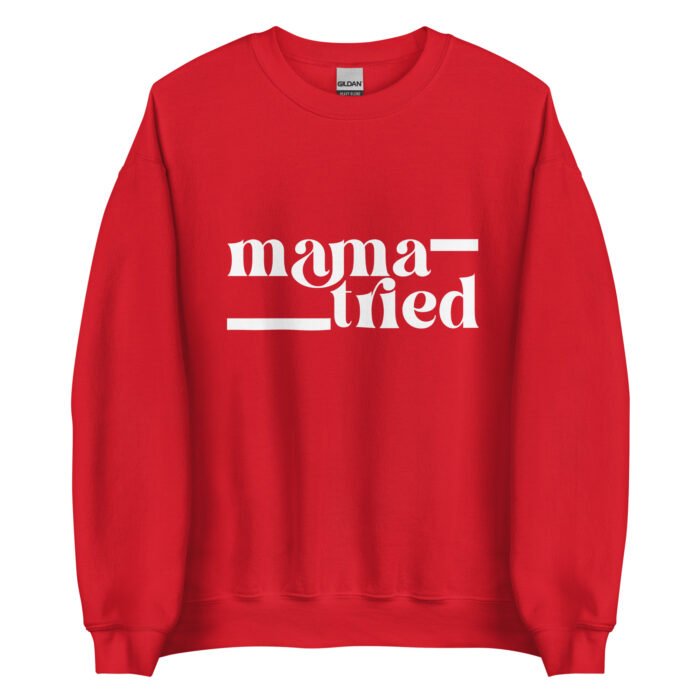 unisex crew neck sweatshirt red front 65f84fe41e41c - Mama Clothing Store - For Great Mamas