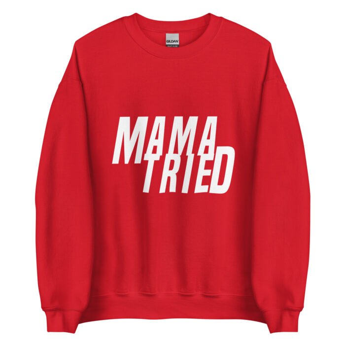 unisex crew neck sweatshirt red front 65f954e029010 - Mama Clothing Store - For Great Mamas