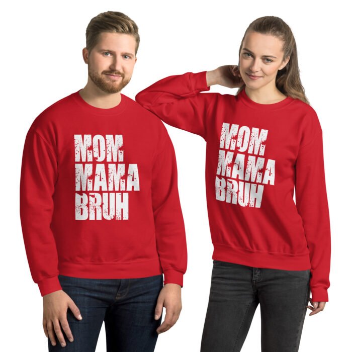 unisex crew neck sweatshirt red front 65fc3a92681e7 - Mama Clothing Store - For Great Mamas