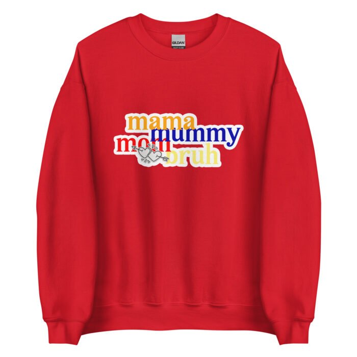 unisex crew neck sweatshirt red front 65fd58cd04890 - Mama Clothing Store - For Great Mamas