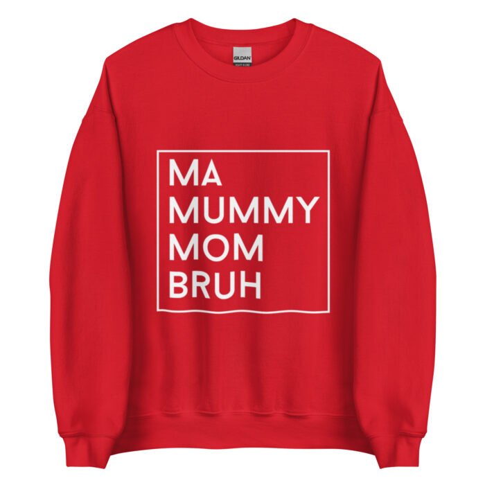unisex crew neck sweatshirt red front 65fdae742d435 - Mama Clothing Store - For Great Mamas