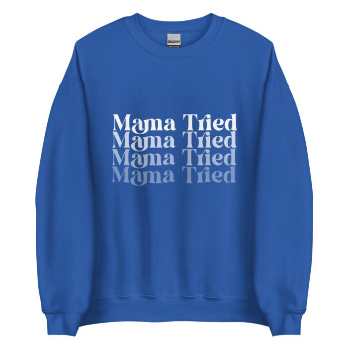 unisex crew neck sweatshirt royal front 65f4517b7f26d - Mama Clothing Store - For Great Mamas