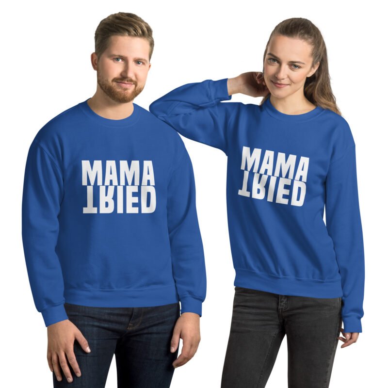 unisex crew neck sweatshirt royal front 65f96447aa14d - Mama Clothing Store - For Great Mamas